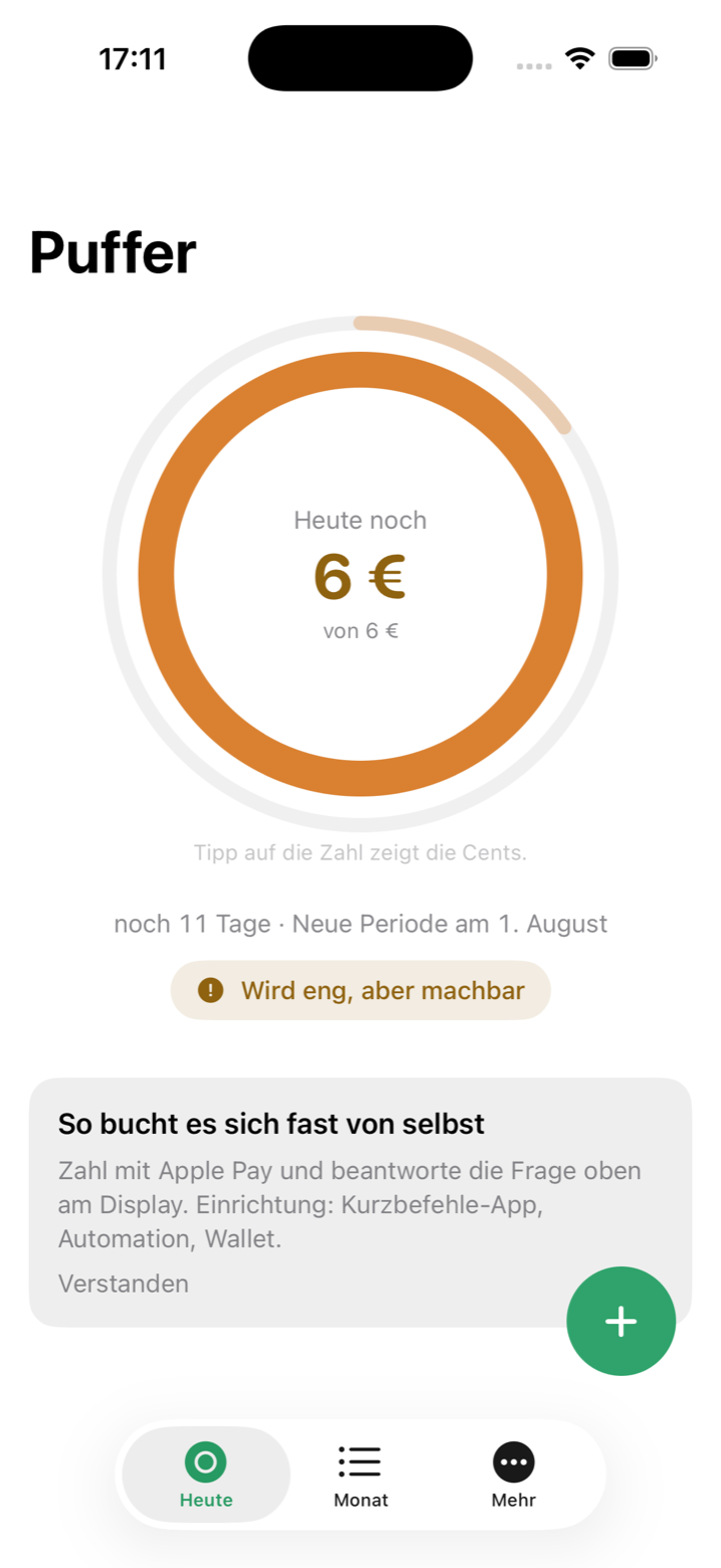 Heute-Screen knapp: Ring in Amber, Pille Wird eng aber machbar